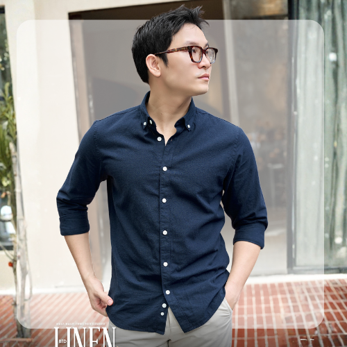 Áo sơ mi dài tay Linen BTD Shirt - Navy