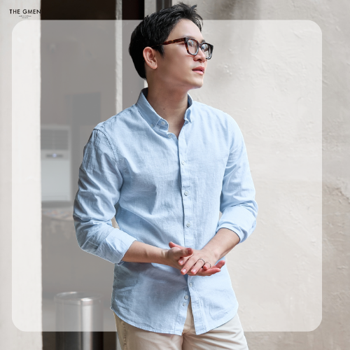 Áo sơ mi dài tay L26 Linen BTD Shirt - Xanh nhạt