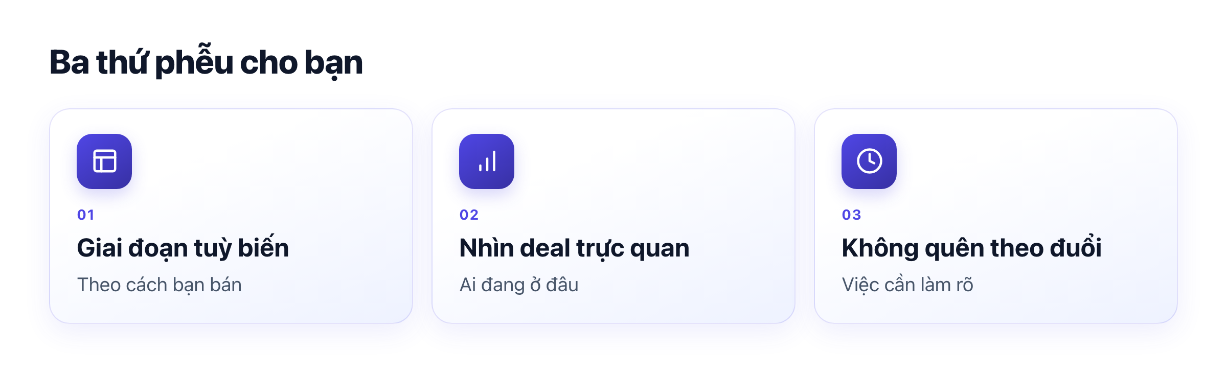 Ba thứ phễu bán hàng cho bạn: giai đoạn tuỳ biến, nhìn deal trực quan, không quên theo đuổi