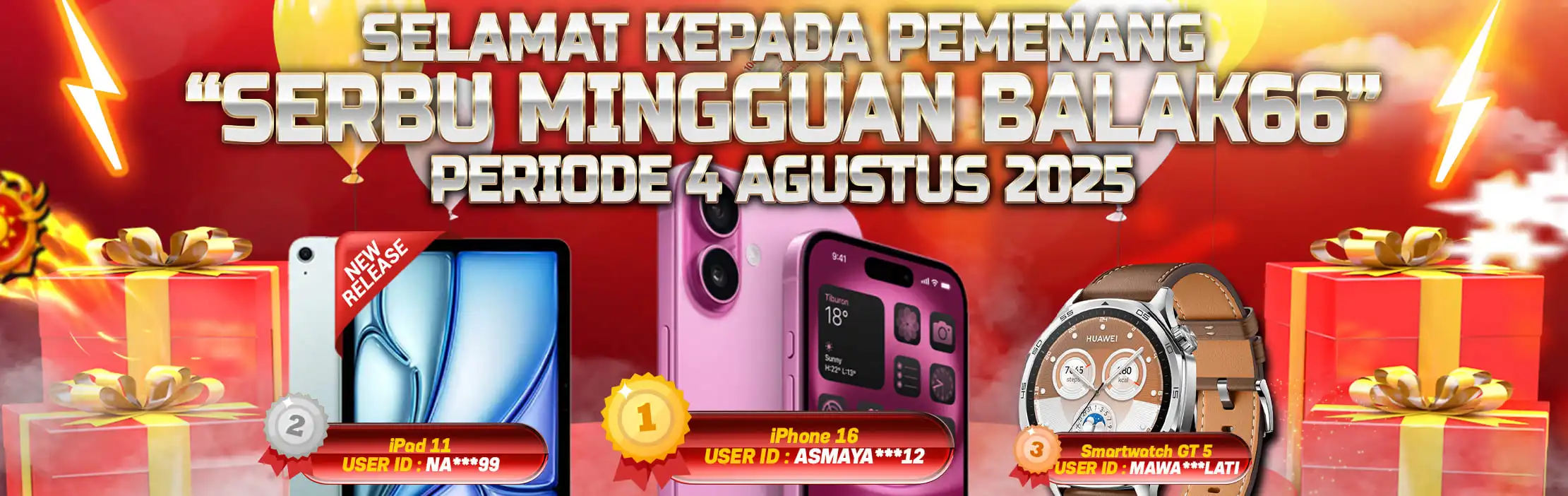 Banner Pemenang Mingguan
