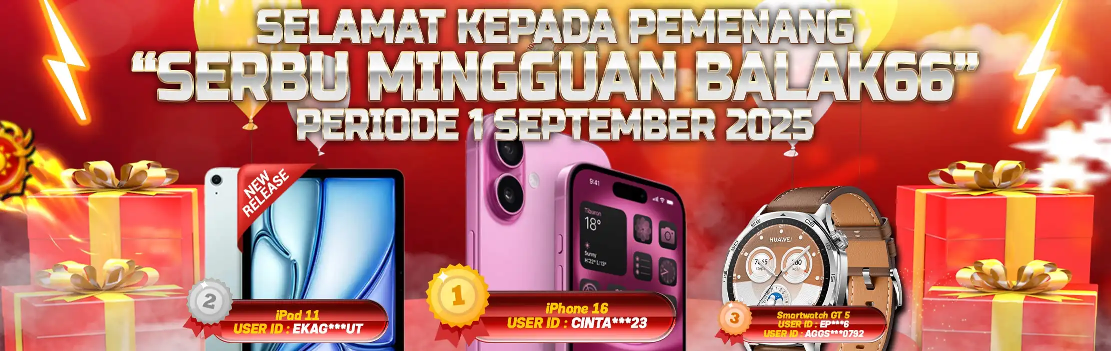Banner Pemenang Mingguan