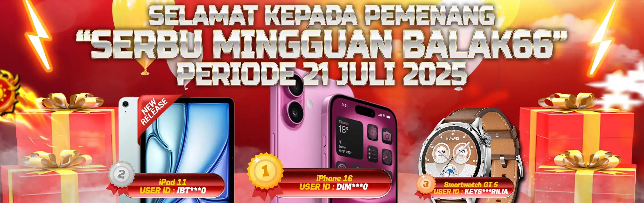 Banner Pemenang Mingguan