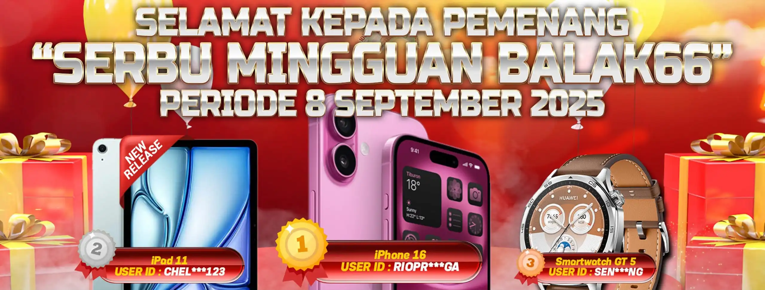 Banner Pemenang Mingguan