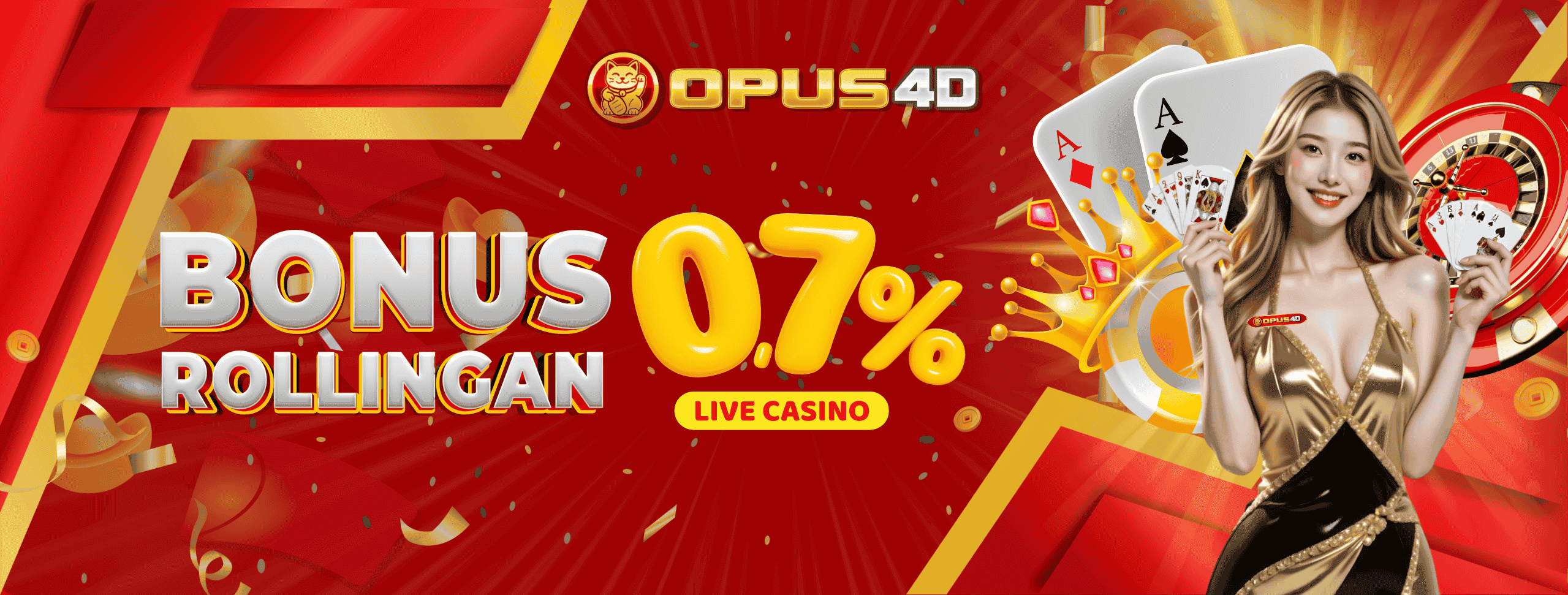 BONUS ROLLINGAN LIVE CASINO 0.7%
