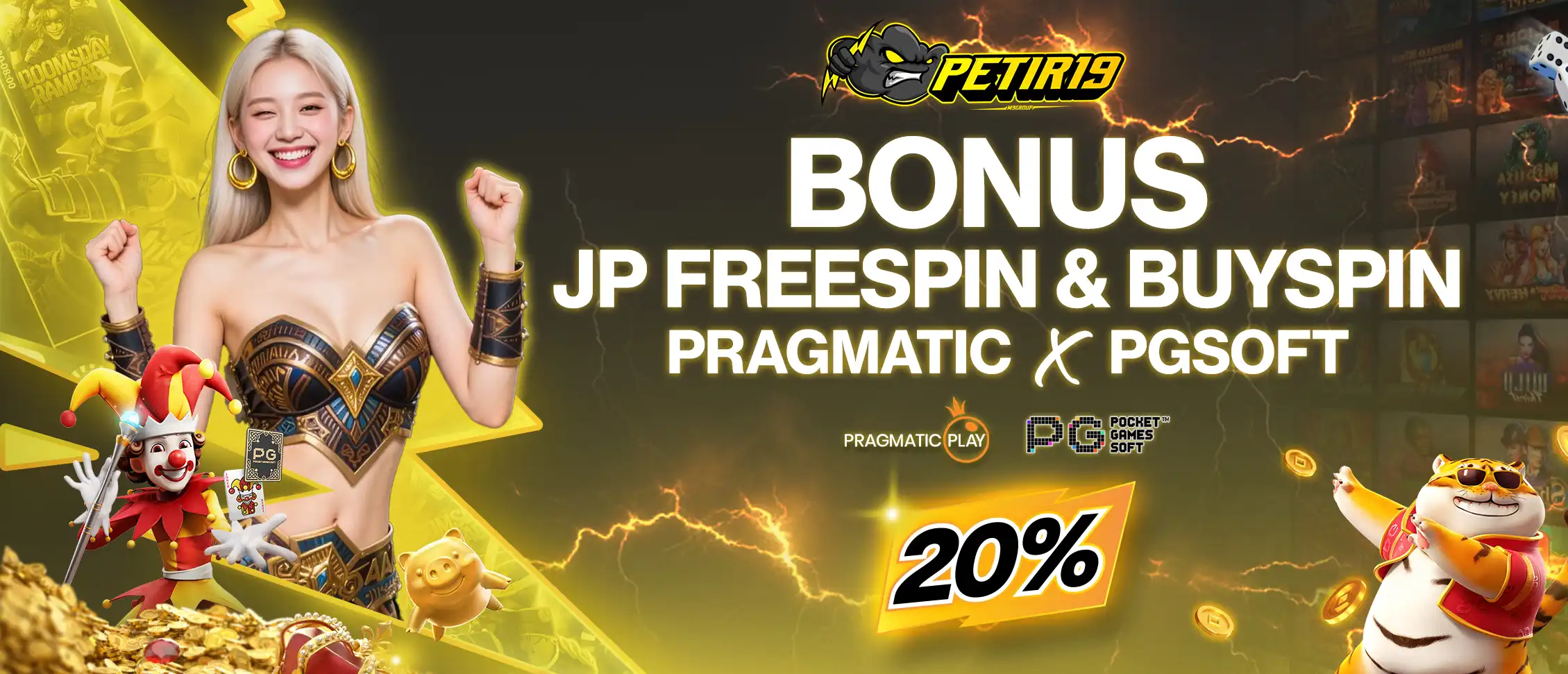 Pragmatic & PG Soft JP Buyspin & Freespin 20%