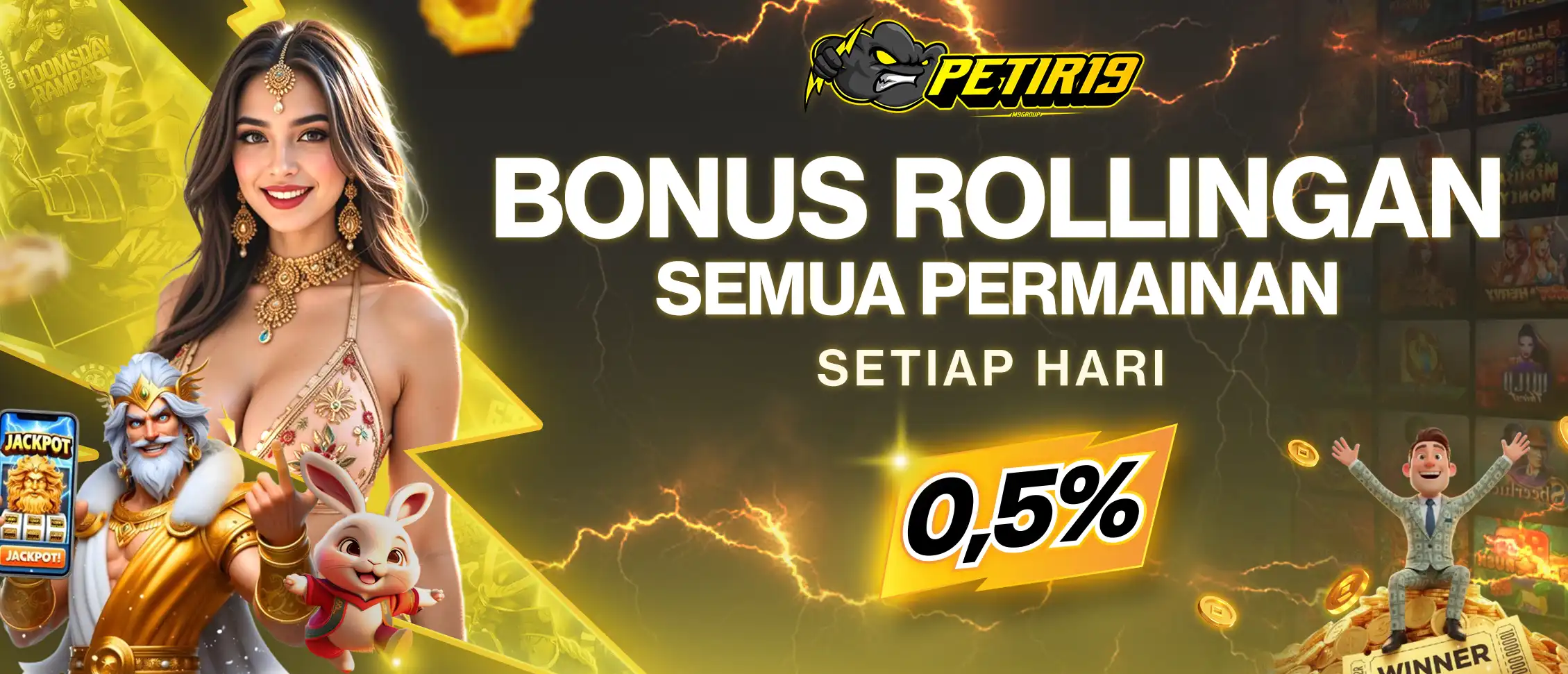 BONUS ROLLINGAN 0.5% SEMUA PERMAINAN CAIR SETIAP HARI