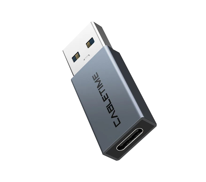 CABLETIME USB3.0  A Male to USB -C Female OTG adapter.Aluminium(CP77G)(CT-C160-PU33-CFAM(OTG)-AS)2Y