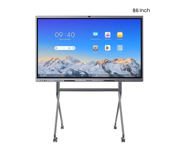 Hikvision 86-inch Interactive Flat Panel (DS-D5C86RB/B(EDLA) + Hikvision DS-D5ABKY2-M mobile Bracket