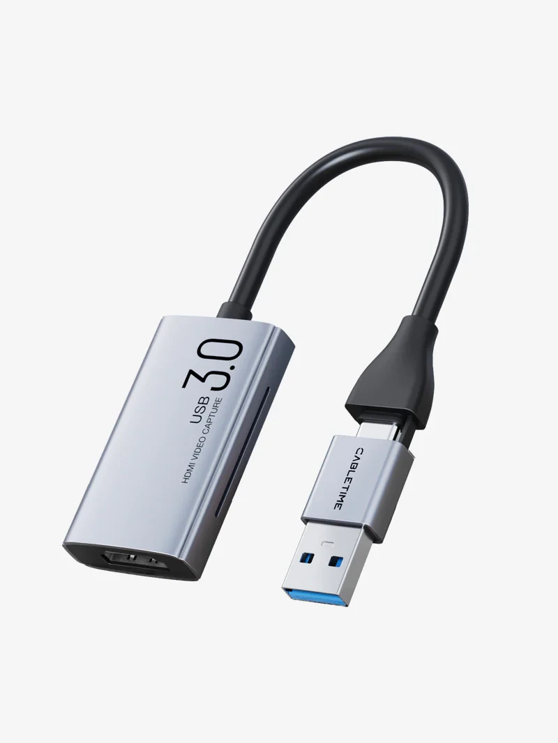 CABLETIME HDMI to USB/USB C Video Capture Card 1080P (CT-ACHC3-AG) 2Y