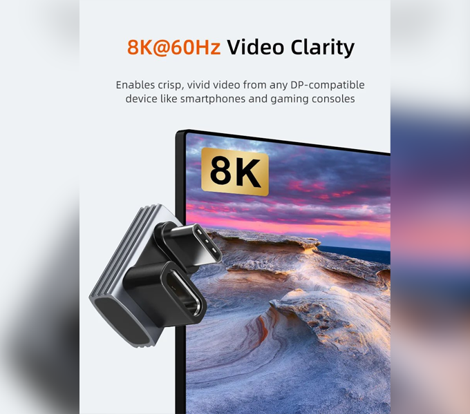 CABLETIME USB4 USB C OTG Adapter 240W 40Gbp 8K Shape U(CT-OTG44-AG)2Y
