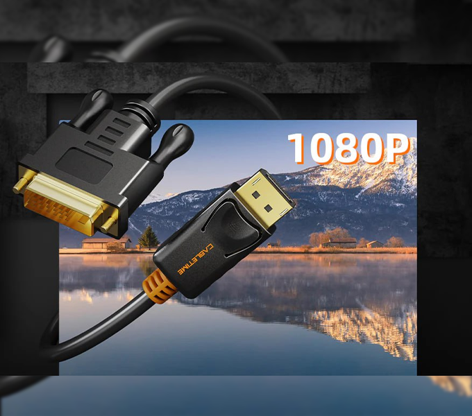 CABLETIME 1M DisplayPort to DVI D Cable Cord 1080P for PC Projector HDTV (CT-AV585-03G-B1) 2Y