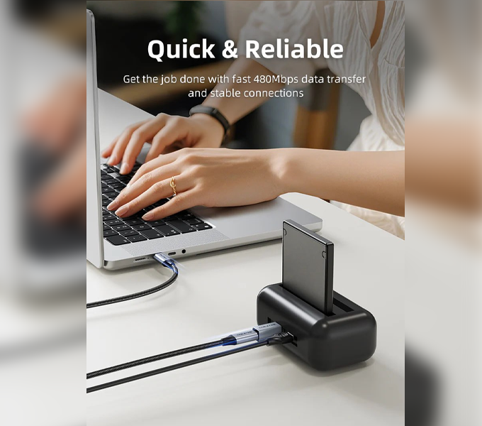 CABLETIME USB C to USB B 2.0 Printer Adapter (CT-CFBM2-AG)(2Y)