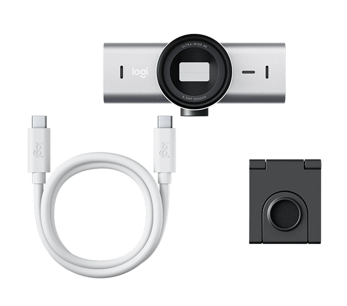 Webcam Logitech MX Brio 4K Ultra HD Collaboration and Streaming Webcam - PALE GREY -(960-001561) 1Y