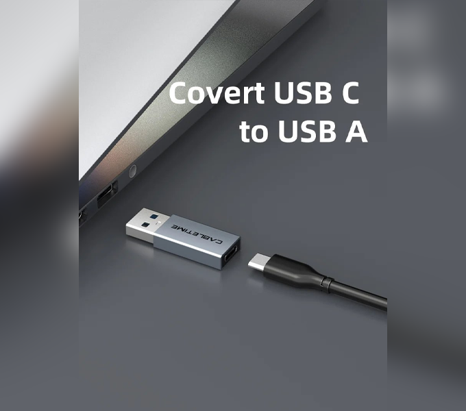CABLETIME USB3.0  A Male to USB -C Female OTG adapter.Aluminium(CP77G)(CT-C160-PU33-CFAM(OTG)-AS)2Y