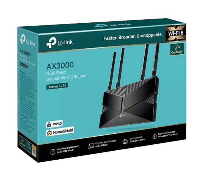Router TP-link Gigabit Wi-Fi 6 AX3000 Model Archer AX53 (1Y)