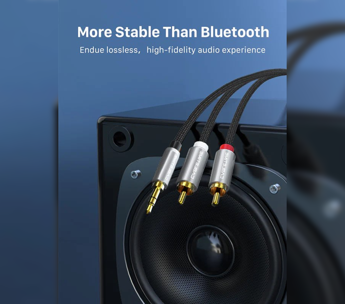 CABLETIME Cable 5M Premium Stereo 3.5mm 1/8" to 2RCA Splitter Y Audio Cable (M:CF13P)