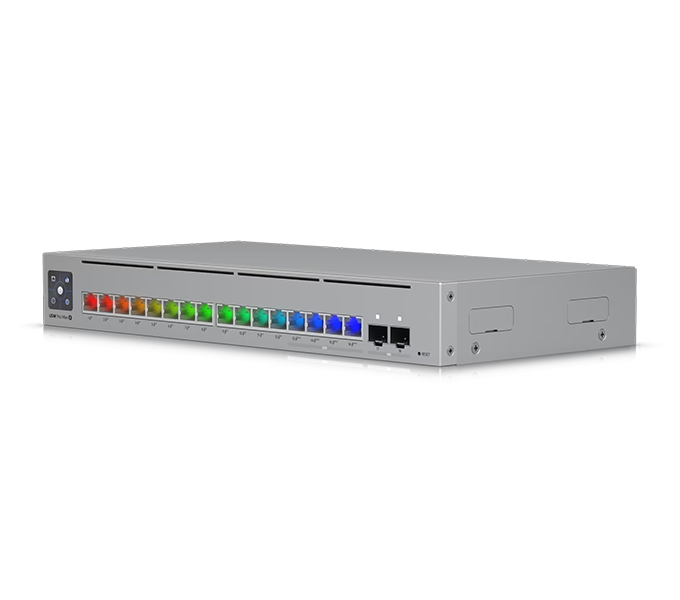 Ubiquiti UniFi Layer 3 Etherlighting switch with 8 (12) GbE, (4) 2.5 GbE, and (2)(USW-Pro-Max-16-EU)