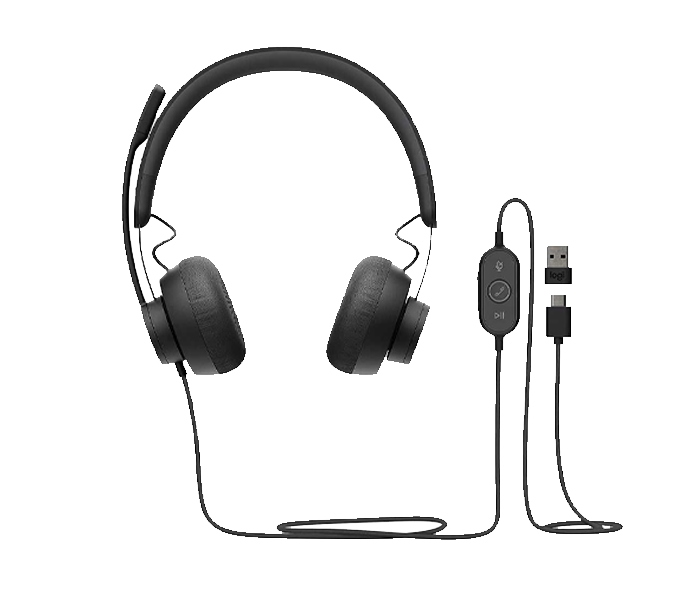 Headset Logitech Zone Wired UC - GRAPHITE - APANZ-122 (981-001097) 1Years Warranty