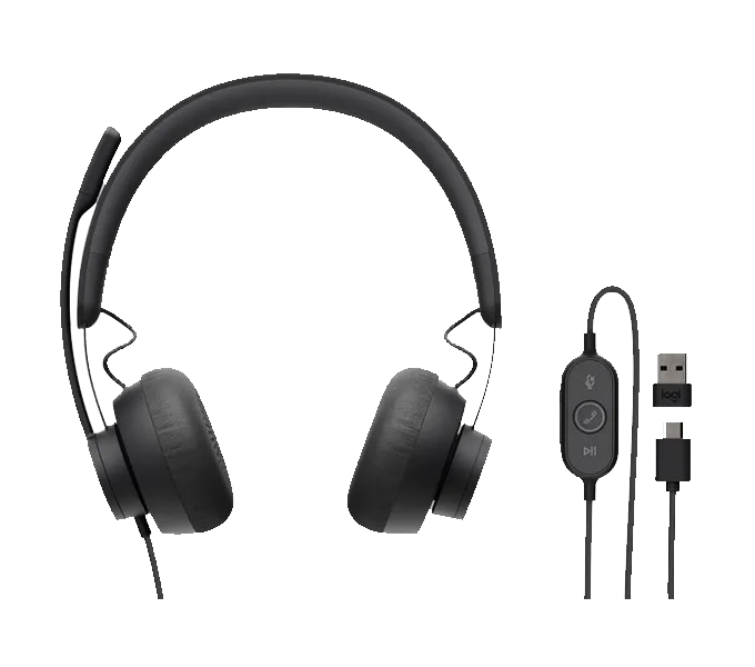 Headset Logitech Zone Wired Teams - GRAPHITE - APANZ-122(981-001096) 1Years Warranty