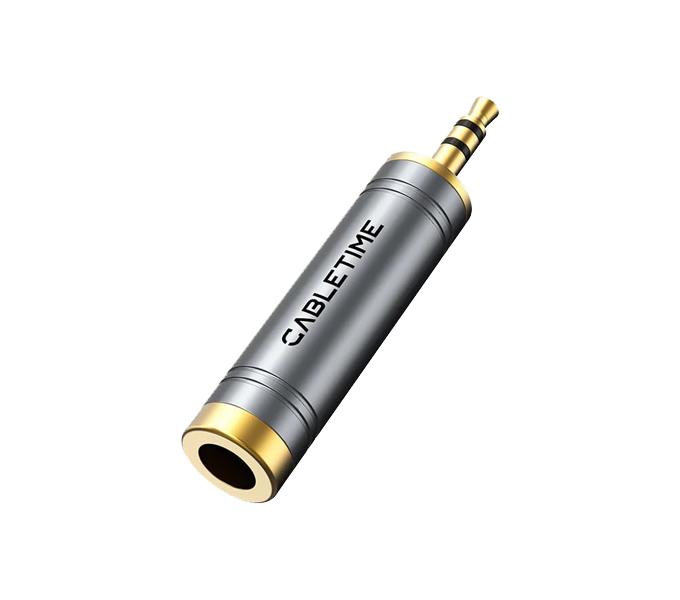 CABLETIME 3.5mm to 6.3mm Stereo Audio Adapter for Headphone AMP​(M: CPA4G)