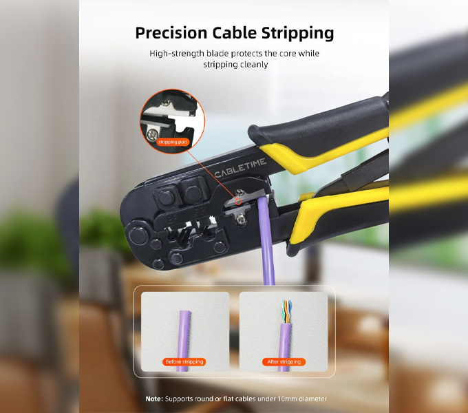 CABLETIME Rj45 Cat 5 Cat 6 Cable Crimping Tool 2Y (M: CNT1C)
