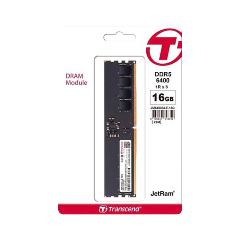 RAM 16GB JM DDR5 6400Mhz U-DIMM Transcend (JM6400ALE-16G) 1Rx8 2Gx8 CL52 1.1V (desktop)
