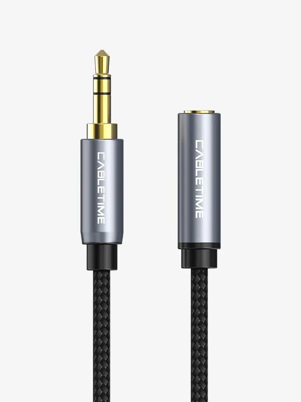 CABLETIME Cable3M Premium Stereo3.5mm1/8" Male To Stereo 3.5mm1/8" Female Aux Audio Extension 2Y