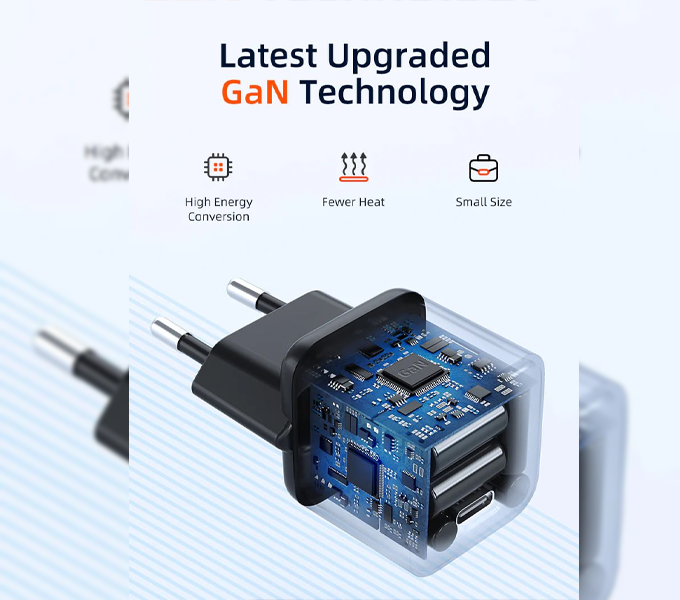 CABLETIME European 20w USB C GaN Wall Fast Charger for iPhone /ipad/ other (GA20B)(CT-GAN20-PB) 2Y