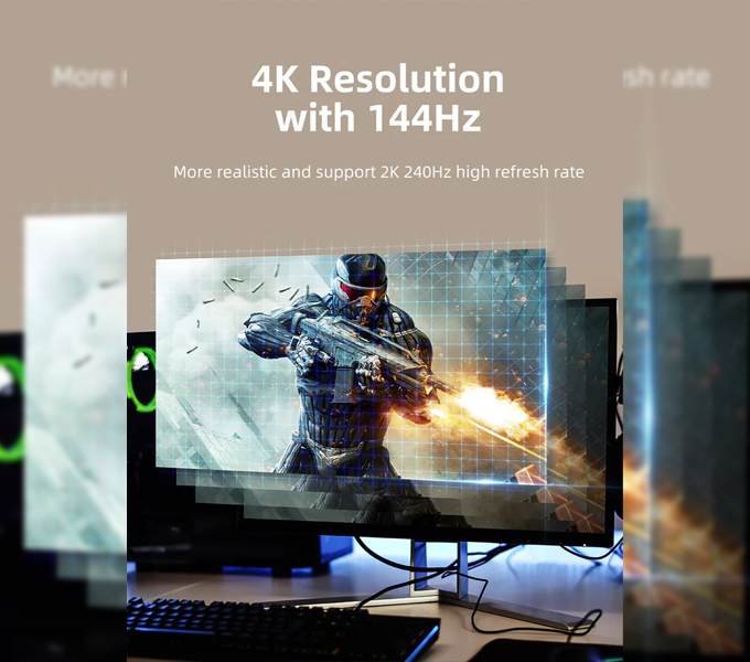 CABLETIME Cable 3M-Uni-directional 8K 60Hz DisplayPort 1.4 to HDMI 2.1 Cable4K 120Hz