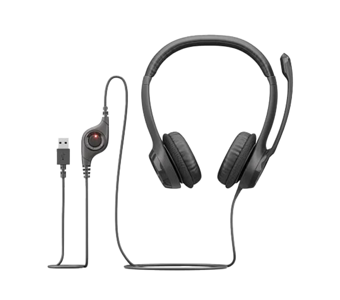 Headset Logitech H390 USB Computer Headset - MIDNIGHT BLACK - APANZ-122 (981-001577) 2Y
