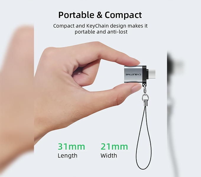 CABLETIME OTG Adapter USB Type C Male to USB-A female (CT-OTG-CMAF-AGL) 2Y