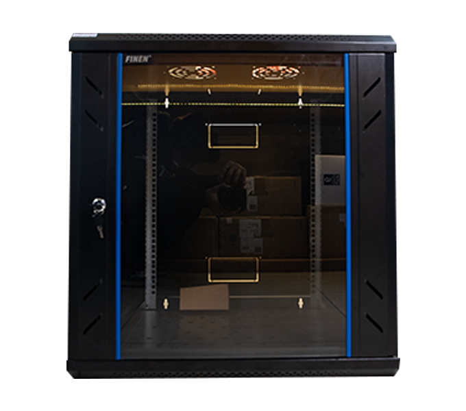 Rack Closed 12U 600W X 600D X 635H BLACK COLOR -FINEN