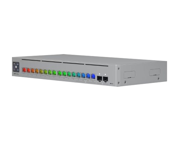 Ubiquiti UniFi Layer 3 Etherlighting switch with 8 (12) GbE, (4) 2.5 GbE, and (2)(USW-Pro-Max-16-EU)