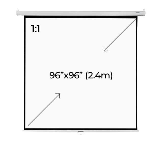 Wall Screen Projector PROLINK Ratio 1:1 96" X 96" (2.4m )