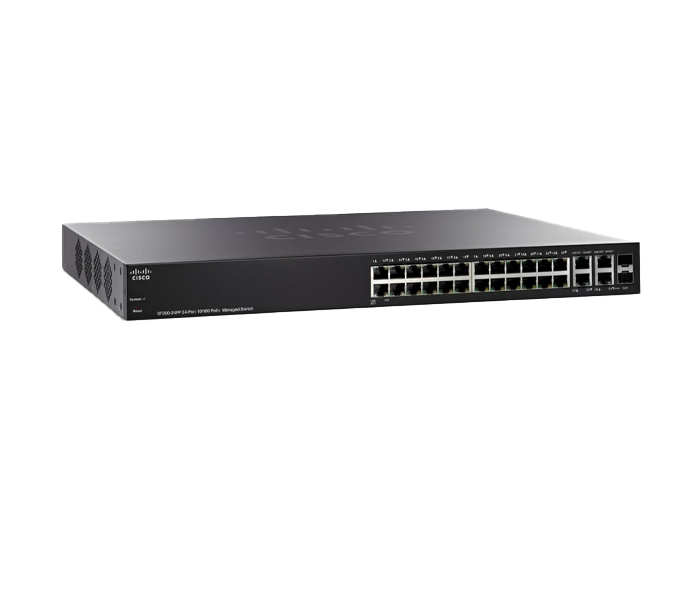 POE Managed Switch Cisco Catalyst SF300-24PP-K9-EU Cisco- 24-port 10/100 Managed Switch W/Gig