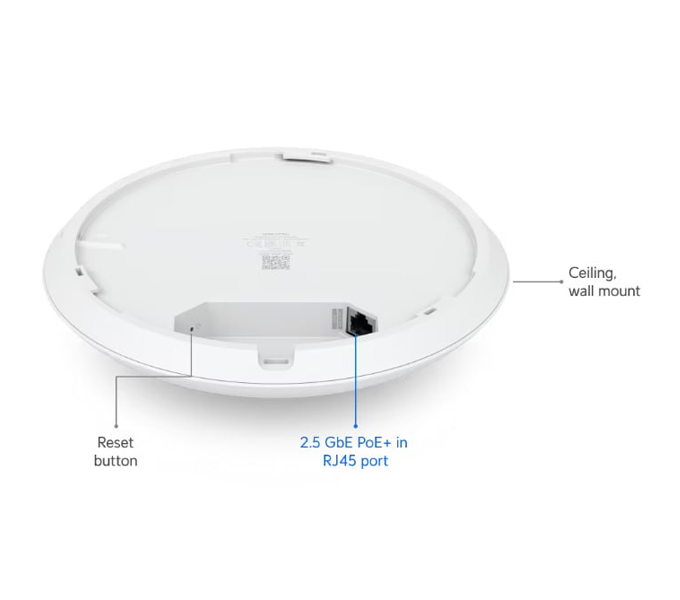 UniFi Wi-Fi Access Point U7 Pro Ceiling-Mounted-Wifi 7-140 m² (1,500 ft²)-300+Client(1Year)