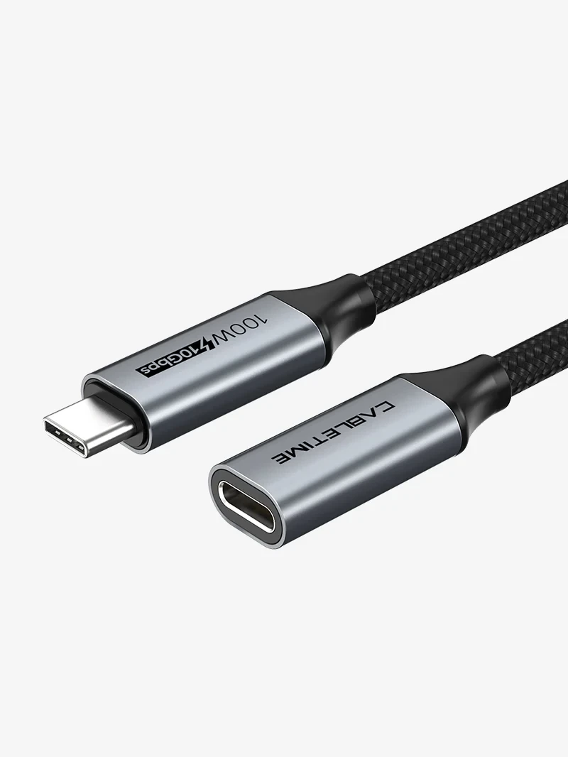 CABLETIME Cable 1M 100w 3.1 Gen 2 USB-C Male to USB-C Female (CT-CMCF100-GEN2-AG1) 2Y