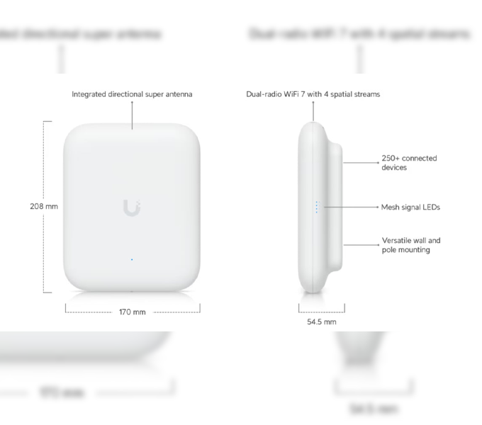 Ubiquiti Network UniFi Wi-Fi 7 Outdoor Access Point (1Year)