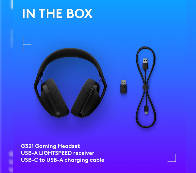 Headset Gaming Logitech LIGHTSPEED Wireless G321 - BLACK - APANZ-122 (981-001564) 1Y