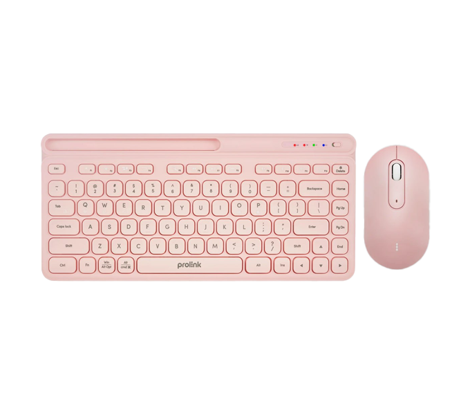 Keyboard + Mouse Multi-device Mini combo Prolink GMK-5007M PINK (Wireless +BT) Up to 3 Devices(3Y)