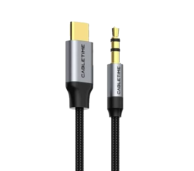 CABLETIME Cable 1M USB-C to 3.5mm Audio Cable with chipset Audio Jack Cable Car Auxiliary(M:CF16H)