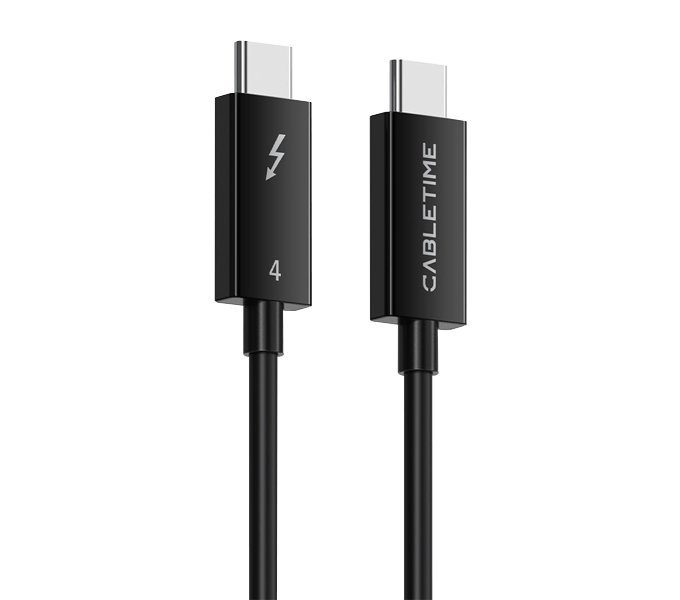 CABLETIME 1.8M THUNDERBOLT 4 USB4 Cable  8K/40G /100W Black PVC(CT40K)(CT-C160-U31-TB4-BB1.8)2Y