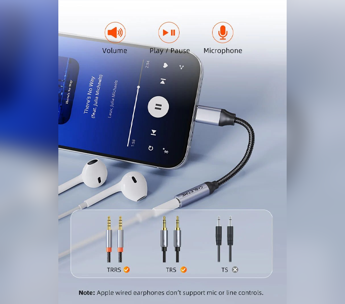 CABLETIME Cable 0.15M USB C to 3.5mm Audio Adapter (CT-CMAUF-AG)2Y