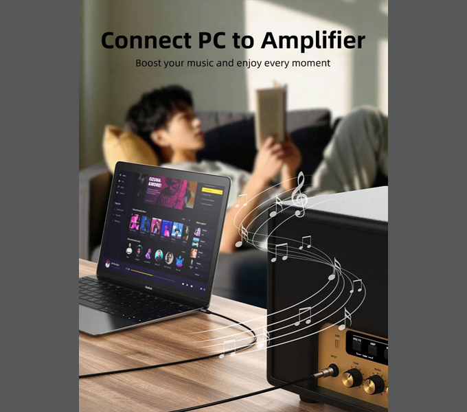CABLETIME 6.3mm to 3.5mm Stereo Audio Headphone Adapter (M: CPA3G)