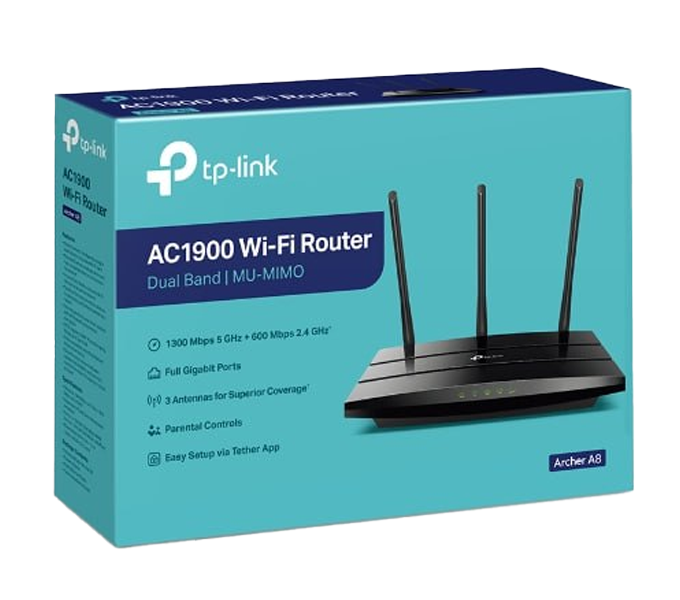 Router TP-link Wi-Fi  AC1900 Model Archer A8 (1Y)