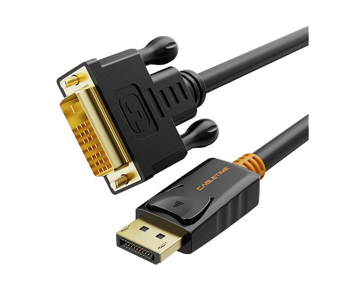 CABLETIME 3M DisplayPort to DVI D Cable Cord 1080P for PC Projector HDTV (CD34N)(CT-AV585-03G-B3) 2Y