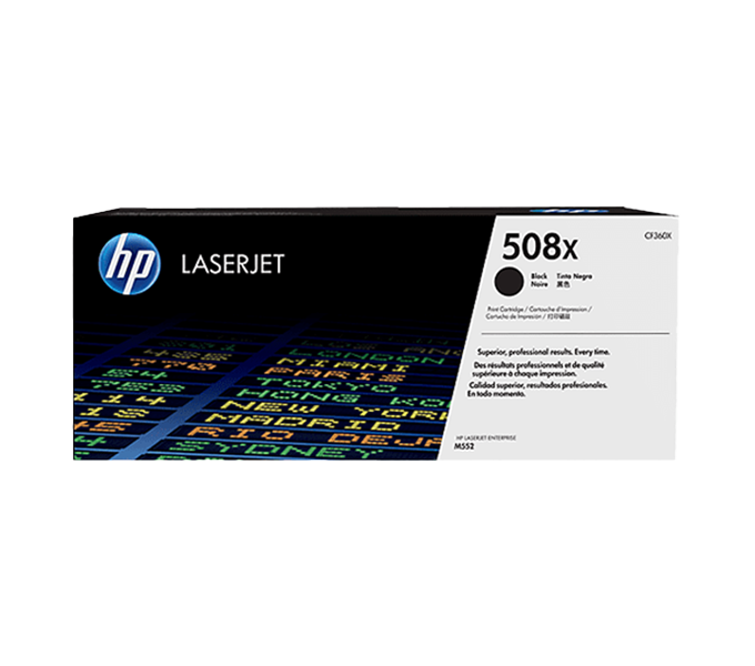 Toner Cartridge HP Laser 508X (CF360X) Black for M553n/M553dn/577z, 12,500pages