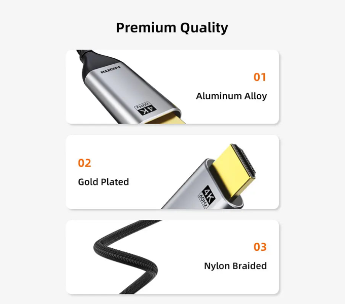 CABLETIME Cable 1M USB Type-C To HDMI Cable 4K/60Hz (SKU: CT-C160-PU31-CMHD2-S1)(Model: CC10H)​ 2Y