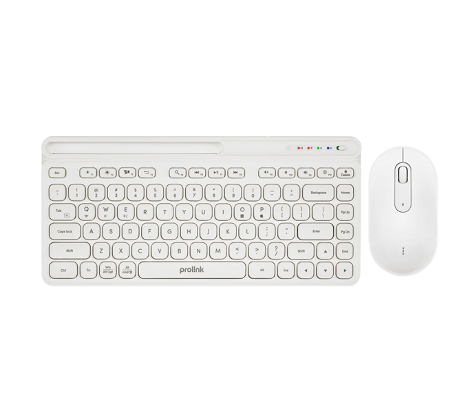 Keyboard + Mouse Multi-device Mini combo Prolink GMK-5007M WHT (Wireless +BT) Up to 3 Devices(3Y)