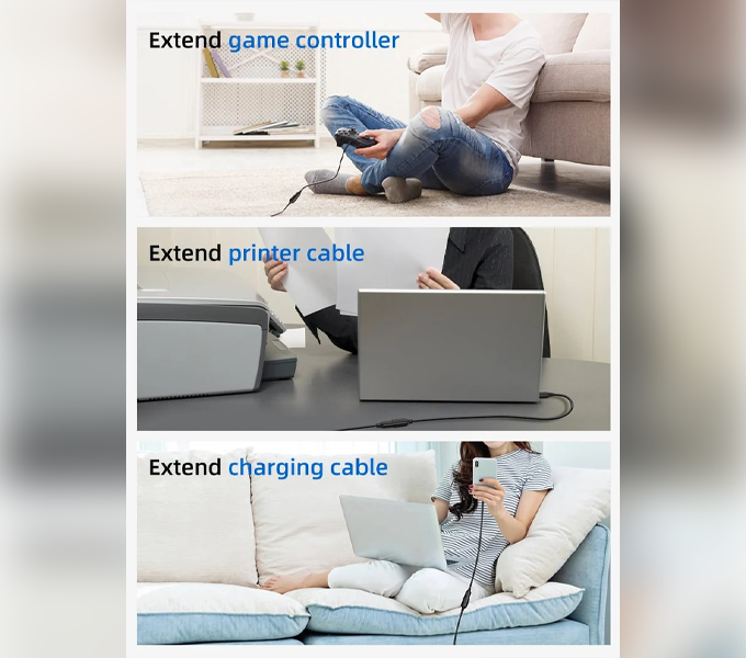 CABLETIME Cable 2M PVC USB3.0 AM-AF Extension(CA11L) (CT-C160-U3-AMAFN-B2) 2Y